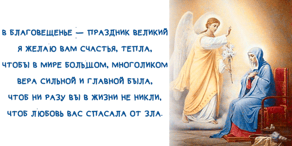 Благовіщення Пресвятої Богородиці листівка